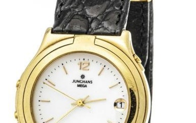 Junghans MEGA Funk limited Goldedition, Ref. 0025/9300 309 from 1993 worldwide 1st analogue 3 hand