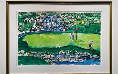 Kimm Byers "Afternoon on the Green" Signed Original Watercolor