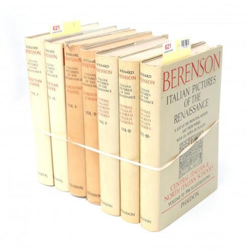 [Kunst/Renaissance] Bernard BERENSON. Italian pictures of the Renaissance. A list of the principal artists and their works with an index of places. Venetian School, 2 vols; Florentine School, 2 vols & Central Italian and North Italian School, 3 vols...