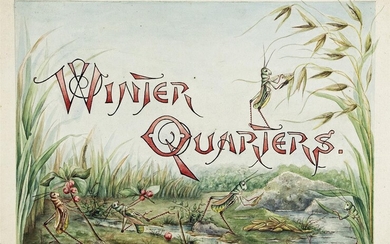 LILLIAN C. DAVIDS. "Doings of the Grasshoppers. Winter Quarters." Group of 4 illustrations...