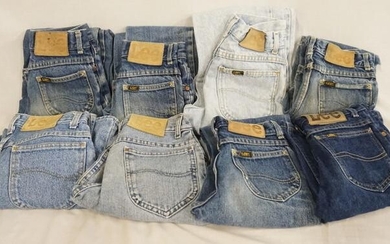 LOT OF 8 PAIRS OF VINTAGE USA MADE LEE JEANS