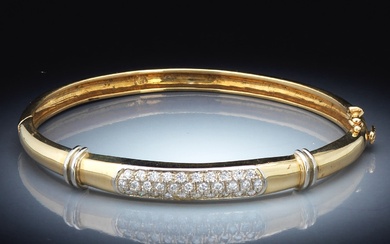 Ladies' Gold and Diamond Hinged Bangle Bracelet