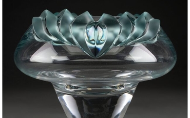 Lalique Clear and Green Glass Persepolis Bowl in