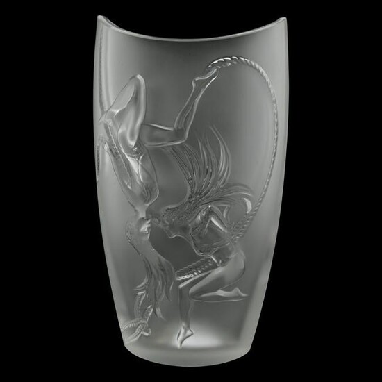 Lalique 'Trapeze Cordes' Vase.