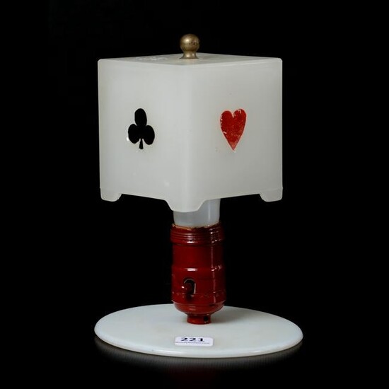 Lamp, Opaque Shade with Playing Cards