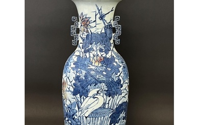 Large Antique Chinese blue and white vase, approx 60cmH