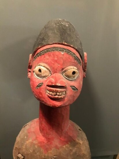Large Yorouba puppet, Nigeria Wood with natural patina,...