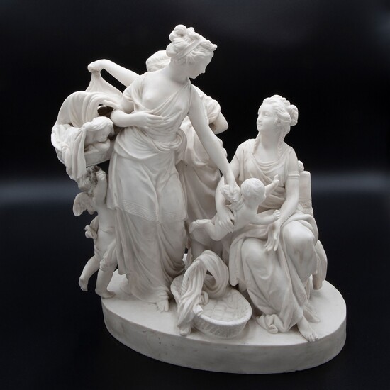 Large bisque porcelain figure, France 1800 circa