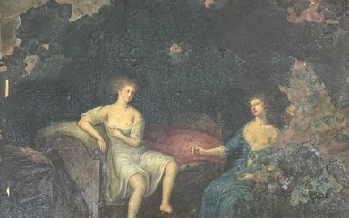 Late 17th century school - two nude graces in interior setti...