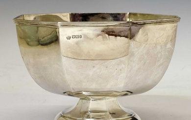 Late Victorian silver bowl of octagonal form