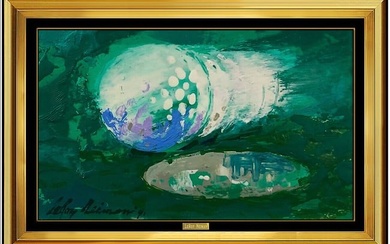 Leroy Neiman Original Oil Painting On Board Big Time Golf Signed Sports In Book