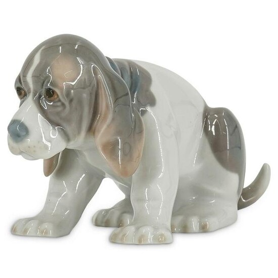 Lladro Glazed "Sad Beagle Puppy" Dog Porcelain Figurine