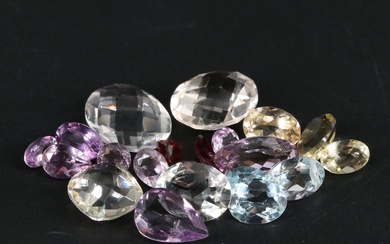 Loose 20.40 CTW Citrine, Amethyst and Blue Topaz Lot