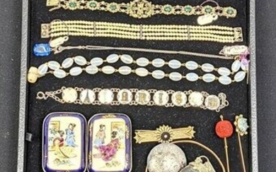 Lot. Costume Jewelry. Some Asian, Victorian, Czech glas