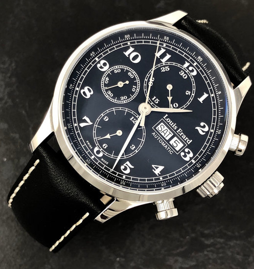 Louis Erard - Automatic Chronograph Watch 1931 Black LIMITED EDITION - 78225AA22.BVA02 "NO RESERVE PRICE" - Men - BRAND NEW