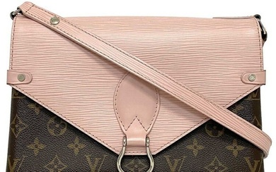 Louis Vuitton Handbag Saint Michel Pink Brown Rose Ballerina Monogram Epi M44033 Leather CA3197