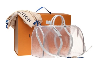 Louis Vuitton - Série Ultra limitée : Keepall 50 bandoulière Epi Plage en PVC transparent et cuir blanc Travel bag