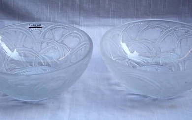 MAGNIFICENT PAIR OF LARGE LALIQUE BOWLS "BRAND NEW"