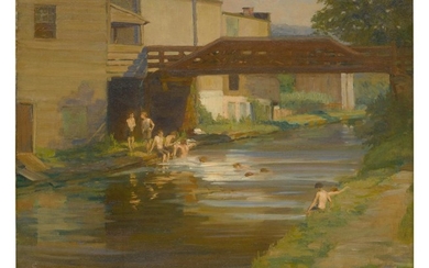 MARY SMYTH PERKINS | BOYS BATHING IN THE CANAL, NEW HOPE