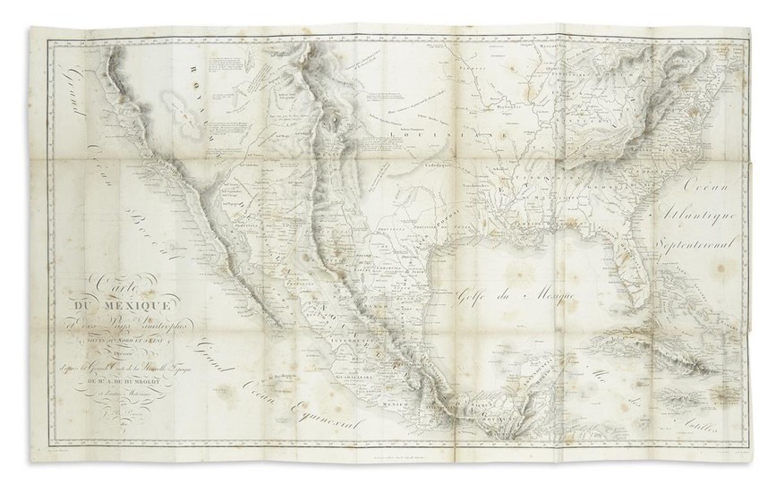 (MEXICO.) Humboldt, Alexander von. Carte du Mexique et des Pays Limitrophes. Engraved folding...
