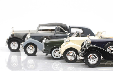 MODEL CARS, 5 pcs, metal/plastic, incl. Rolls Royce Phantom III, 1939, Solido, scale 1:43.