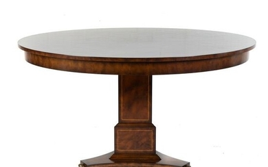 Maitland-Smith Regency Style Inlaid Pedestal Table