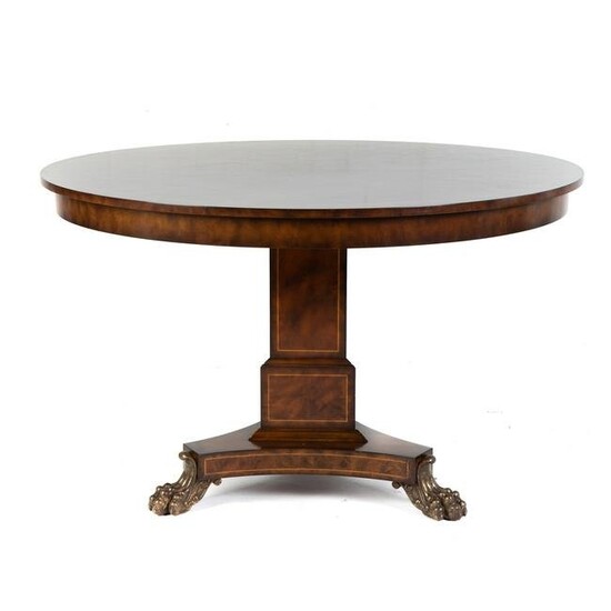 Maitland-Smith Regency Style Inlaid Pedestal Table