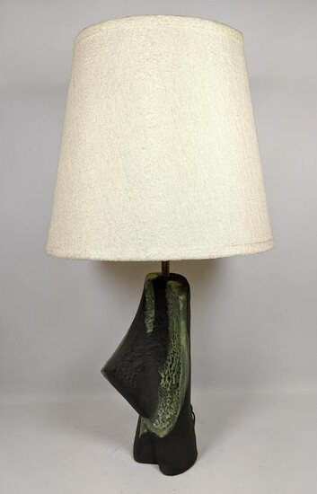 Marianna Von Allesch Style Pottery Table Lamp. Heavy Gl