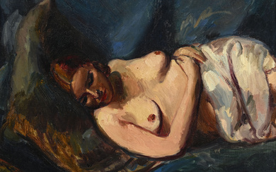 Matthew Smith (1879-1959), "Modèle dormant", 1931, huile sur toile, monogrammée, 53,5x63,5 cm Bibliographie : John Rothenstein, Matthew Sm
