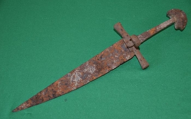 Medieval knightly dagger - Iron (wrought) - 14th century