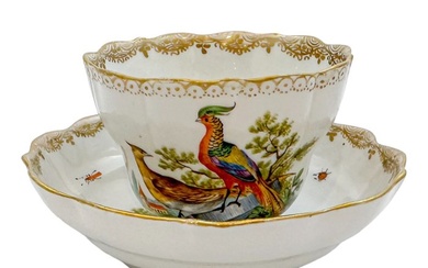 Meissen - Cup and saucer (2) - Birds of Paradise coffee cup and saucer - Gilt, Porcelain