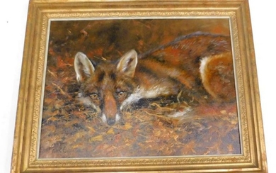 Mick Cawston (1959-2006) Fox, oil on canvas, (AF), 44cm...