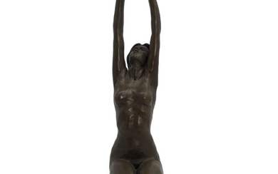 Mid Century Nude Bronze Clad Sculpture