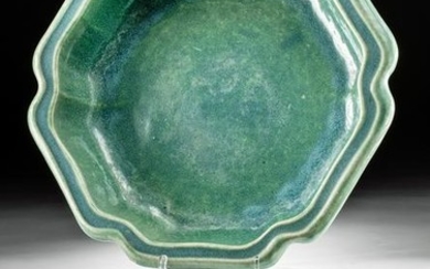 Ming Dynasty Glazed Pottery Footed Basin