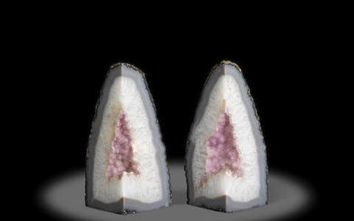 Monumental Pair of Agate Bookends--A Geode "Split"