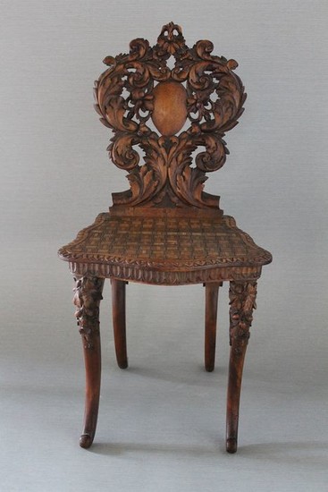 Musical chair for child - Black Forest Work - Wood - mid 19th century