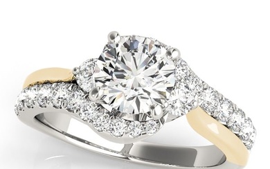 Natural 1.8 CTW Diamond Engagement Ring SET 18K Yellow Gold