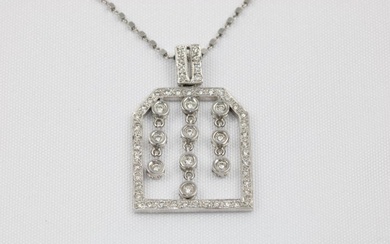 Necklace with pendant - 18 kt. White gold - 0.78 tw. Diamond (Natural) - Diamond
