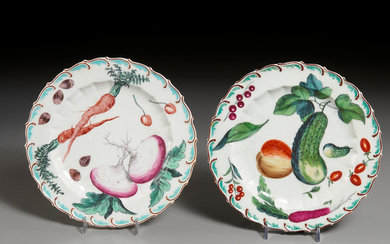 Nice Pair Chelsea Porcelain Botanical Plates