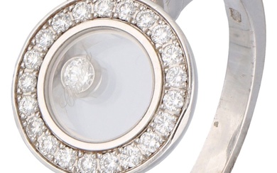 No Reserve - Chopard 18k witgouden happy diamonds ring bezet met ca. 0.31 ct. diamant.