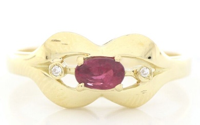 '' No Reserve Price '' - 18 kt. Yellow gold - Ring - 0.50 ct Ruby - Diamonds