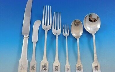 Norman Hammered by Shreve Sterling Silver Flatware Set Service 87 pieces Dinner