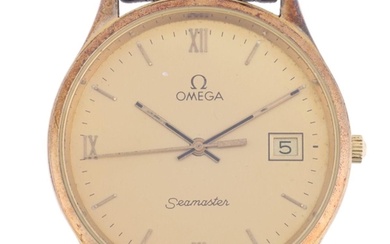 OMEGA - a 9ct gold Seamaster quartz calendar wristwatch, ref...