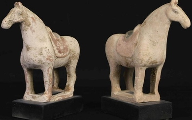 PAIR OF TANG STYLE TERRRACOTTA HORSES