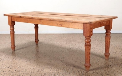 PINE FARM TABLE WITH TURNED LEG