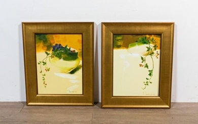 Pair of Signed Daniel Oil on Canvas Still Lifes