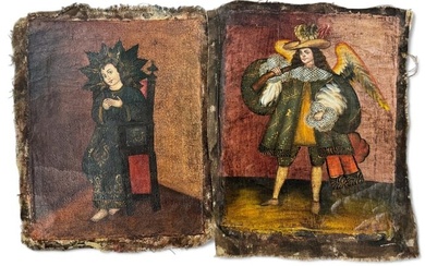 Pair of Spanish Colonial Cuzco School Paintings