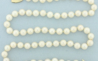 Pearl Strand Necklace with 14k Yellow Gold Clasp