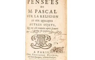 Pensées... Paris, 1670. In-12. Rel. de l'époque. Véritable seconde édition., Pascal, Blaise