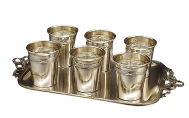 Pierre Bezon Pierre Bezon - Liquor set (7) - .950 silver, Silvered bronze